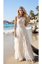 Robe Longue Bohème Chic Tulle Fluide - Blanc