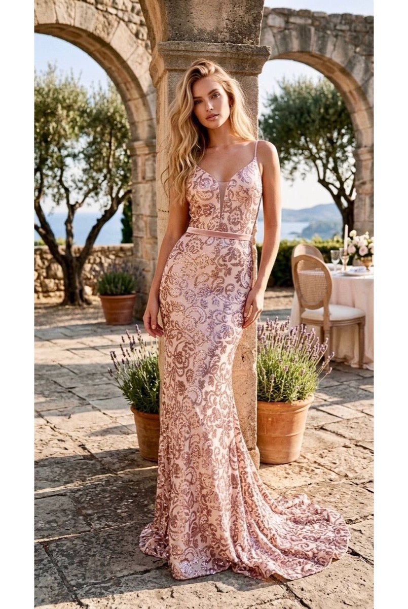 Robe Sirène Pailletée Glamour Rose - Rose