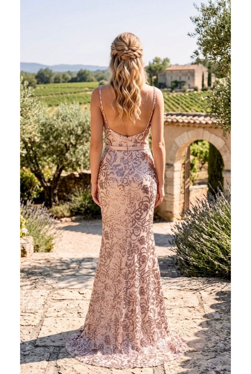 Robe Sirène Pailletée Glamour Rose - Rose