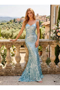 Robe Longue Sirène Bohème Chic Paillettes - Vert