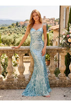 Robe Longue Sirène Bohème Chic Paillettes - Vert