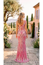 Robe Longue Sirène Bohème Chic Brodée – Élégance Couture - Fuchsia