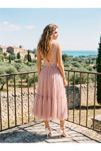 Robe “Lumière d’Été” en Dentelle & Tulle Plumetis - Nude