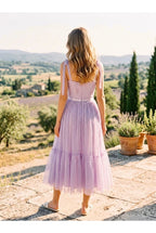 Robe Midi Bustier En Tulle - Lilas
