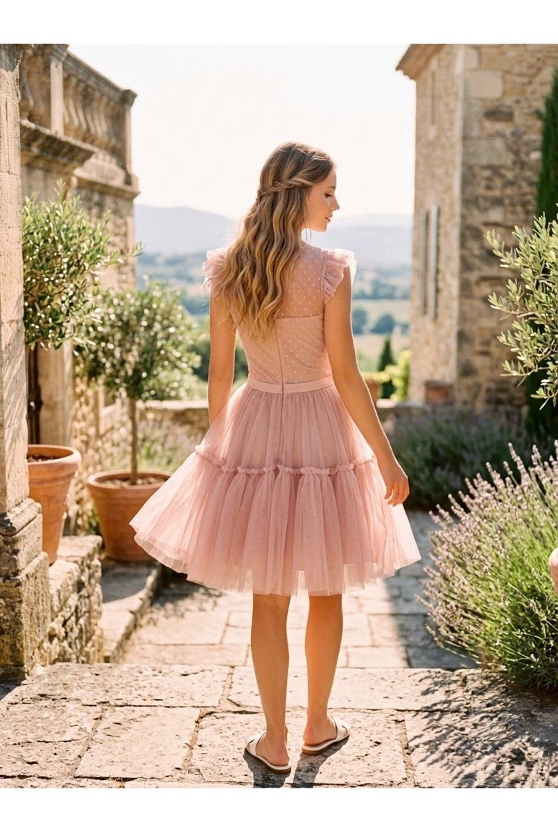 Robe délicate romantique légère élégante - Nude