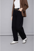 Pantalon Jean Baggy Ballon Avec Ceinture - Noir