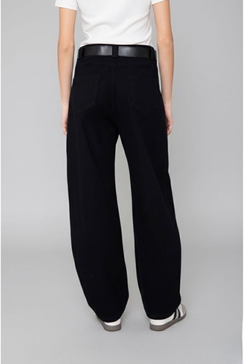 Pantalon Jean Baggy Ballon Avec Ceinture - Noir
