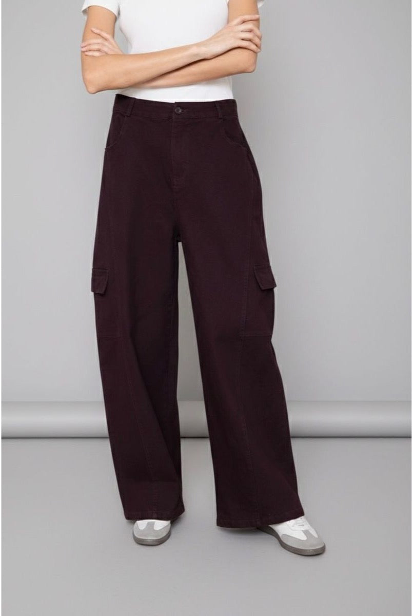 Pantalon Jean Cargo Street Style - Brun foncé