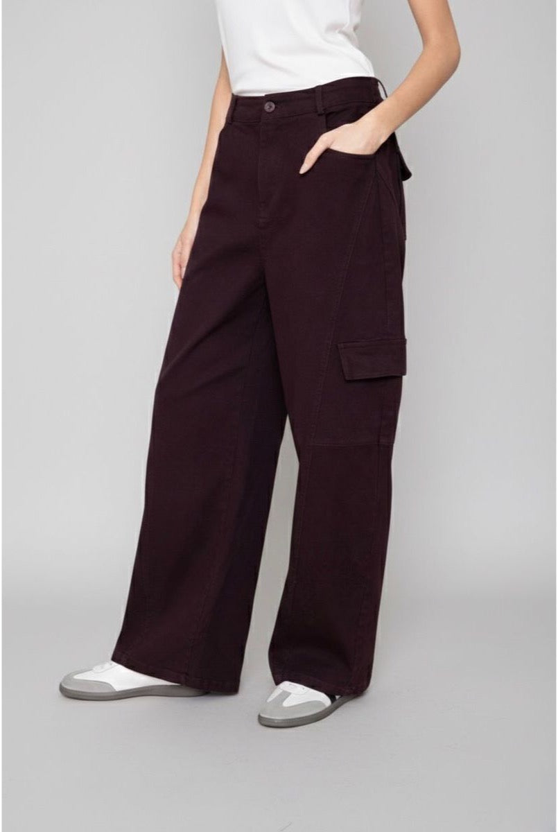 Pantalon Jean Cargo Street Style - Brun foncé