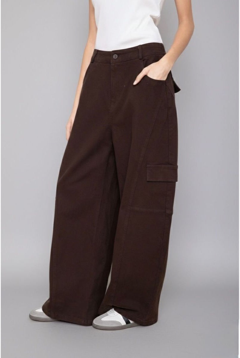 Pantalon Jean Cargo Street Style - Brun