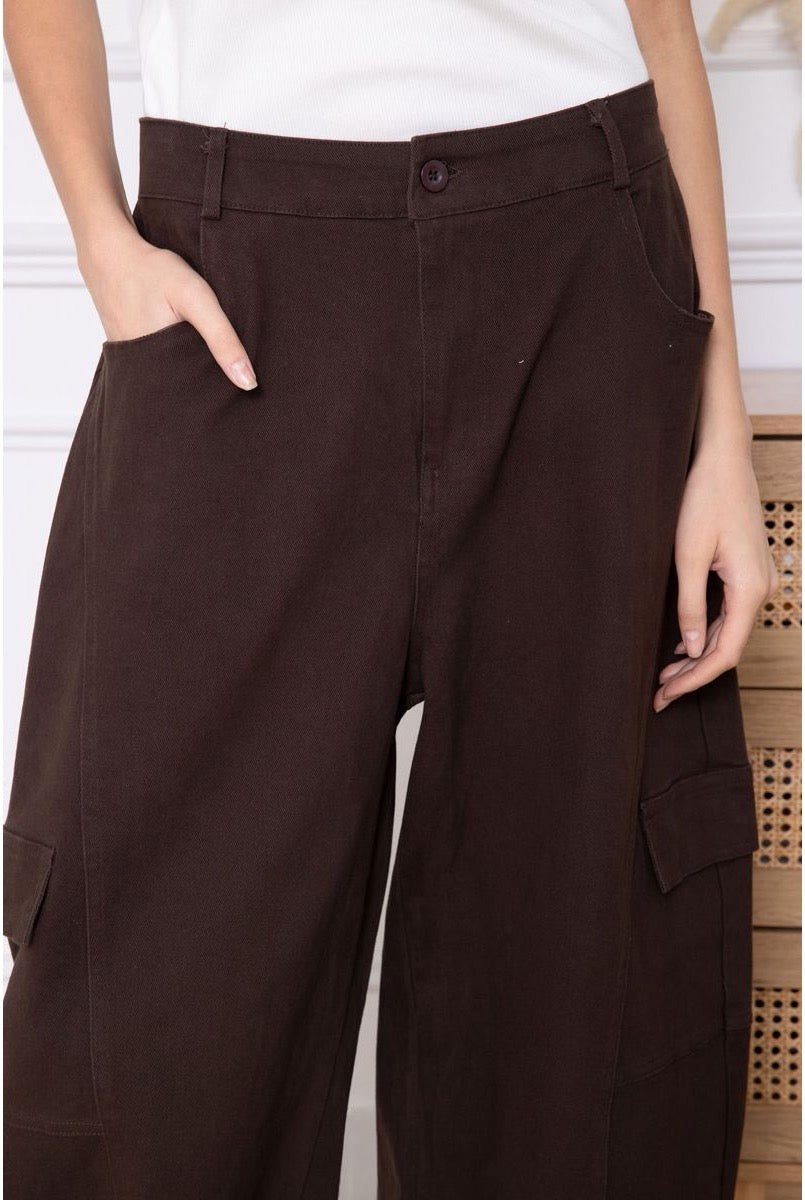 Pantalon Jean Cargo Street Style - Brun