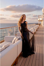 Robe sirène couture éclat méditerranéen - Noir