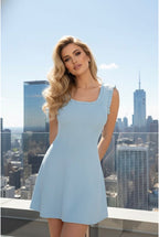 Robe Maille Sans Manches Élégante - Bleu