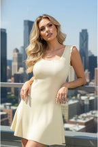 Robe Maille Sans Manches Élégante - Jaune