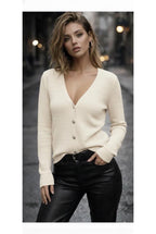 Gilet Élégance Texturée Boutonnée # - Beige