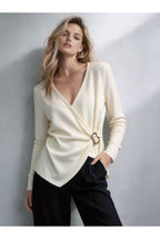Cache-Cœur En Maille Élégant Structuré Moderne - Beige