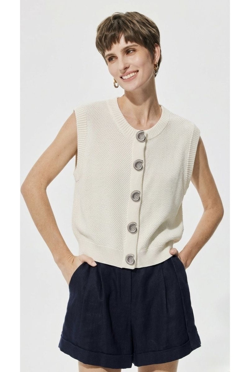 Top Sans Manches Élégant Texturé - Beige