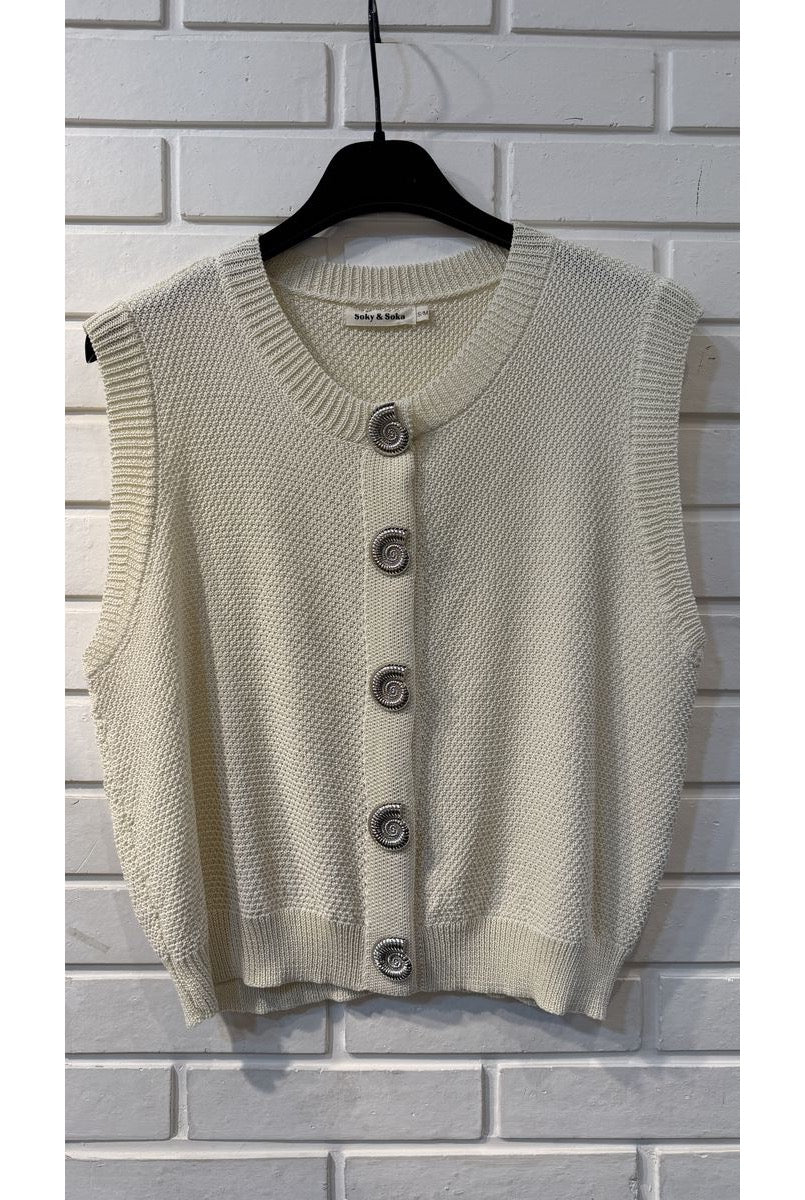 Top Sans Manches Élégant Texturé - Beige