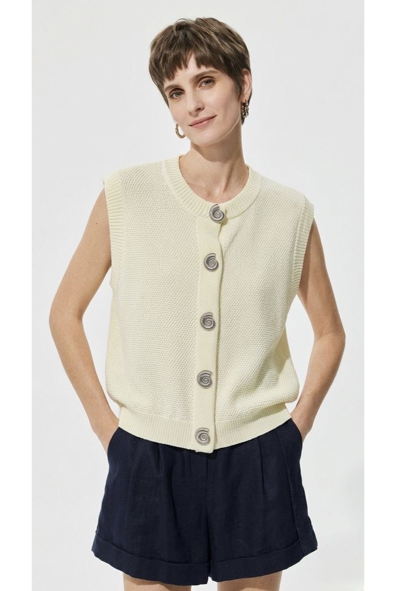 Top Sans Manches Élégant Texturé - Jaune