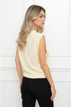 Top Sans Manches Élégant Texturé - Jaune
