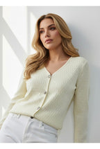 Gilet Élégance Texturée Boutonnée - Jaune