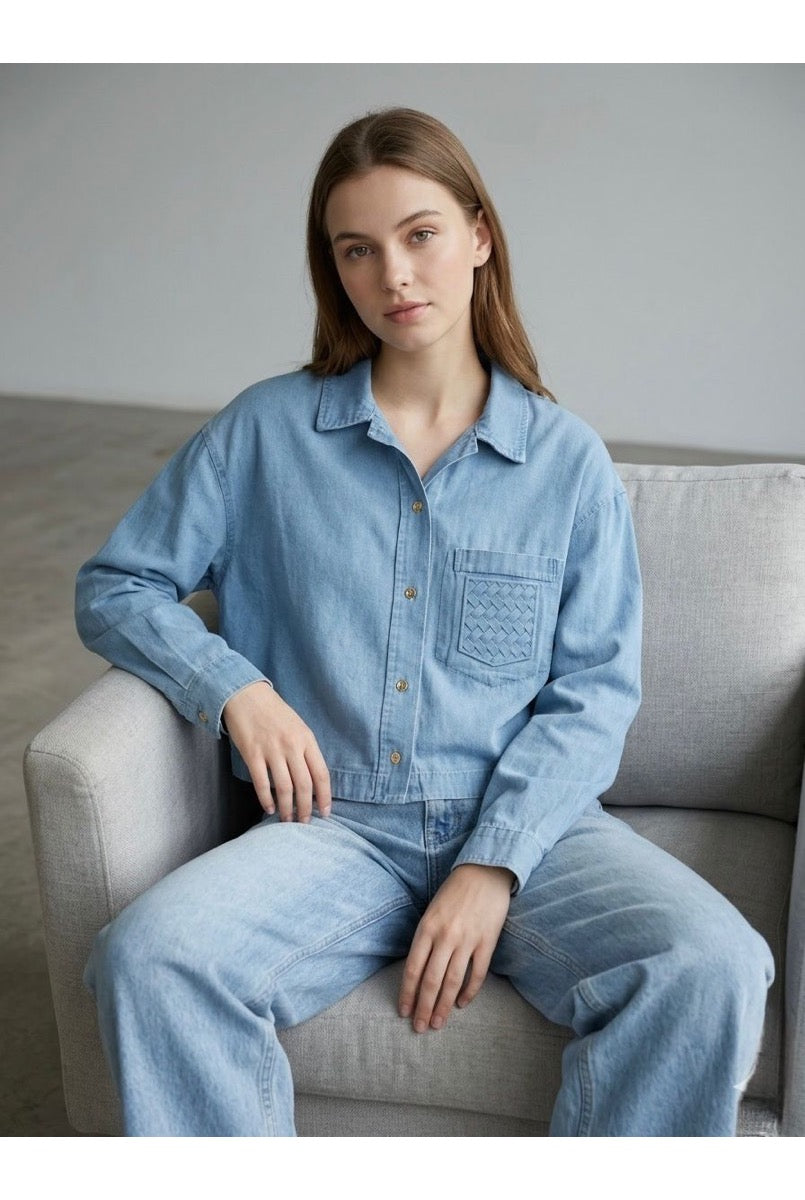 Chemise Denim Coupe Décontractée - Bleu clair