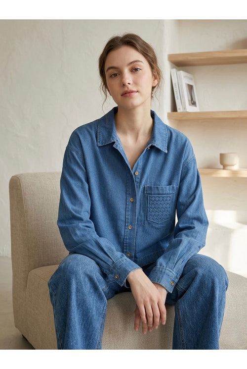 Chemise Denim Coupe Décontractée - Bleu