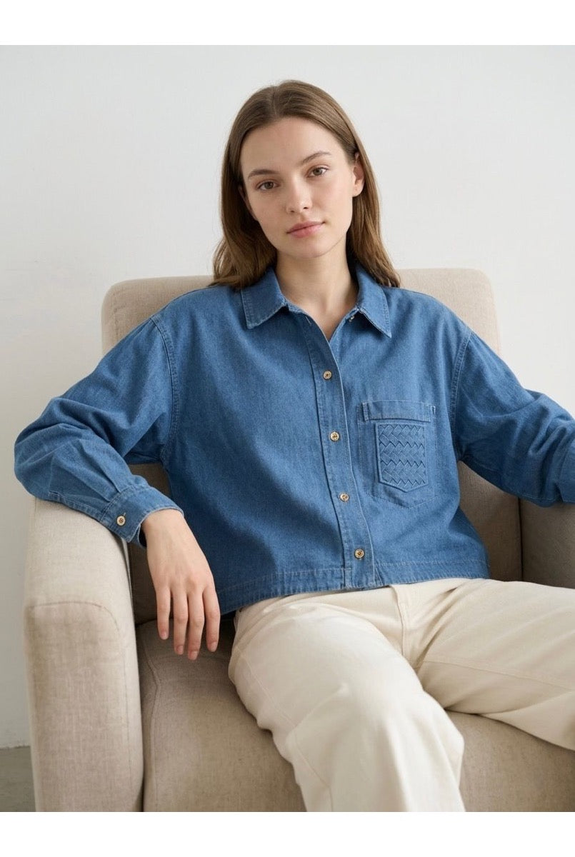 Chemise Denim Coupe Décontractée - Bleu