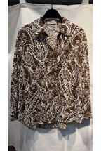 Chemise Imprimée Fluide Esprit Graphique - Brun