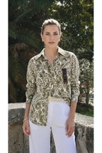 Chemise Imprimée Fluide Esprit Graphique - Vert