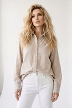 Chemise Broderies Florales Delicates - Beige
