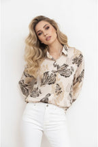 Chemise Fluide Imprimé Cachemire Élégant - Beige