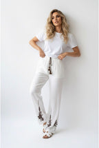Pantalon Brodé Combinable Blouse 7027 - Brun