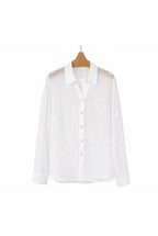 Chemise fluide broderie légère deux couleurs - Blanc