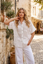 Chemise Flora brodée - Blanc