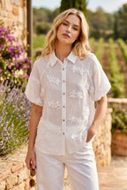 Chemise Flora brodée - Blanc