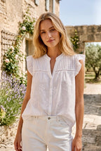 Blouse Lina brodée - Blanc