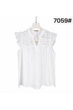 Top fluide dentelle élégance estivale - Blanc