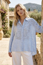 Chemise Texturée  Élégante - Bleu