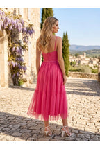 Robe Midi Romantique En Dentelle #3 - Fuchsia