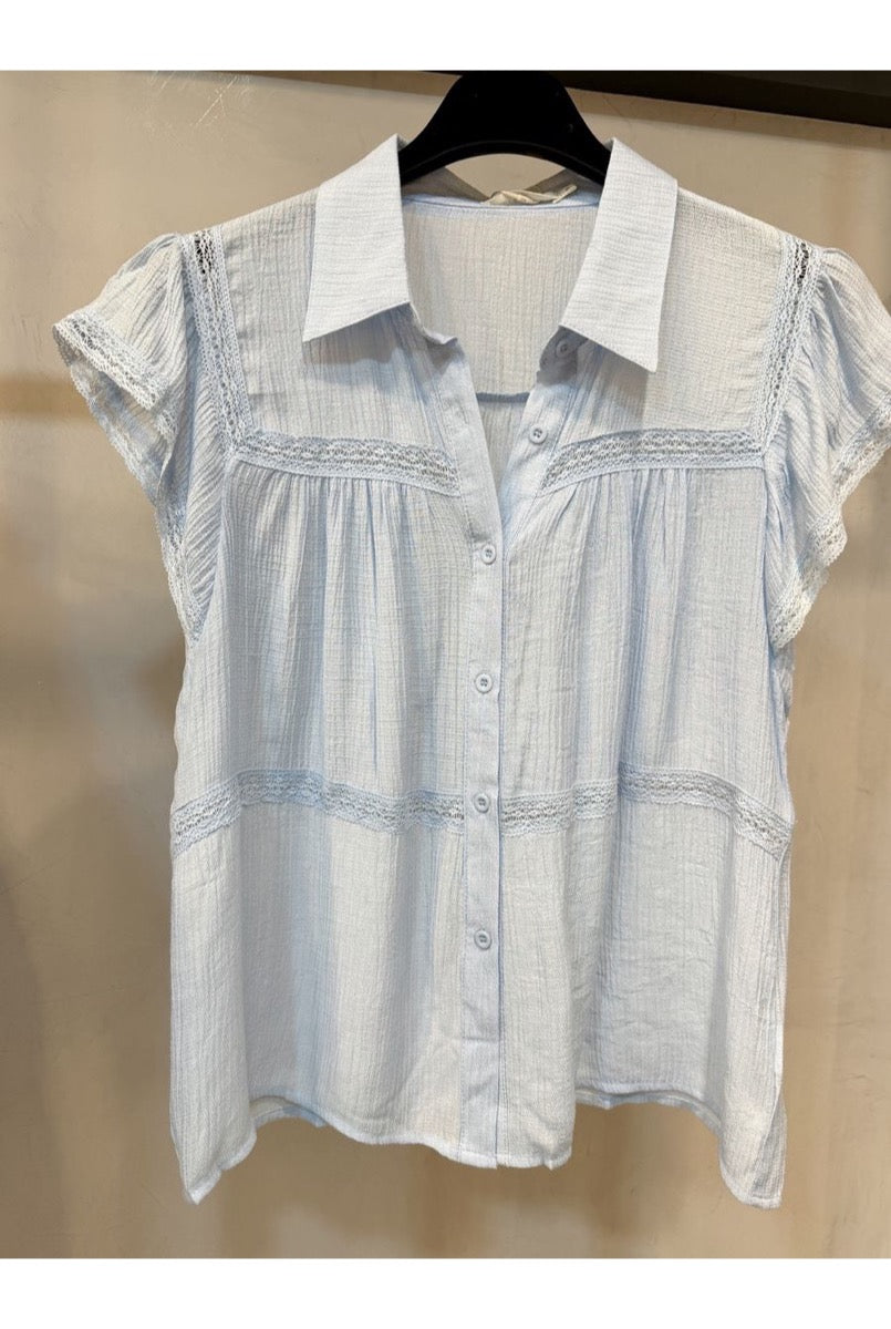 Chemise Bohème Chic Lora Douceur Naturelle - Bleu