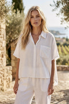 Chemise Bohème Fluide Lora Esprit Nature - Blanc