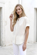 Chemise fluide manches courtes - Blanc