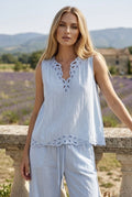 Top Bohème Assorti D25441 Lora Élégance Été - Bleu