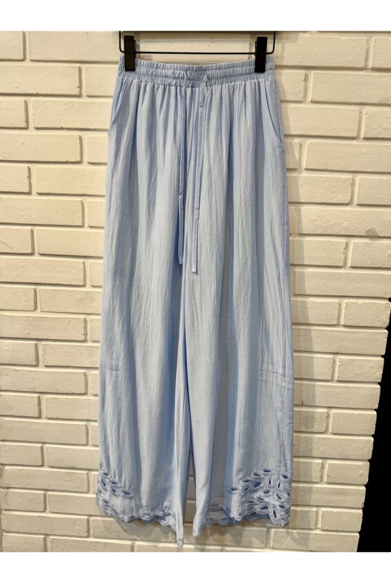 Pantalon Bohème Assorti D25440 Lora Fluide - Bleu