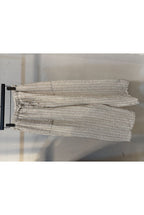 Pantalon fluide rayé bleu beige - Beige