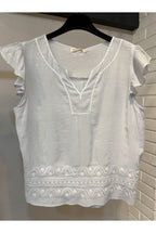 Top Bohème Brodé Lora Esprit Soleil - Bleu
